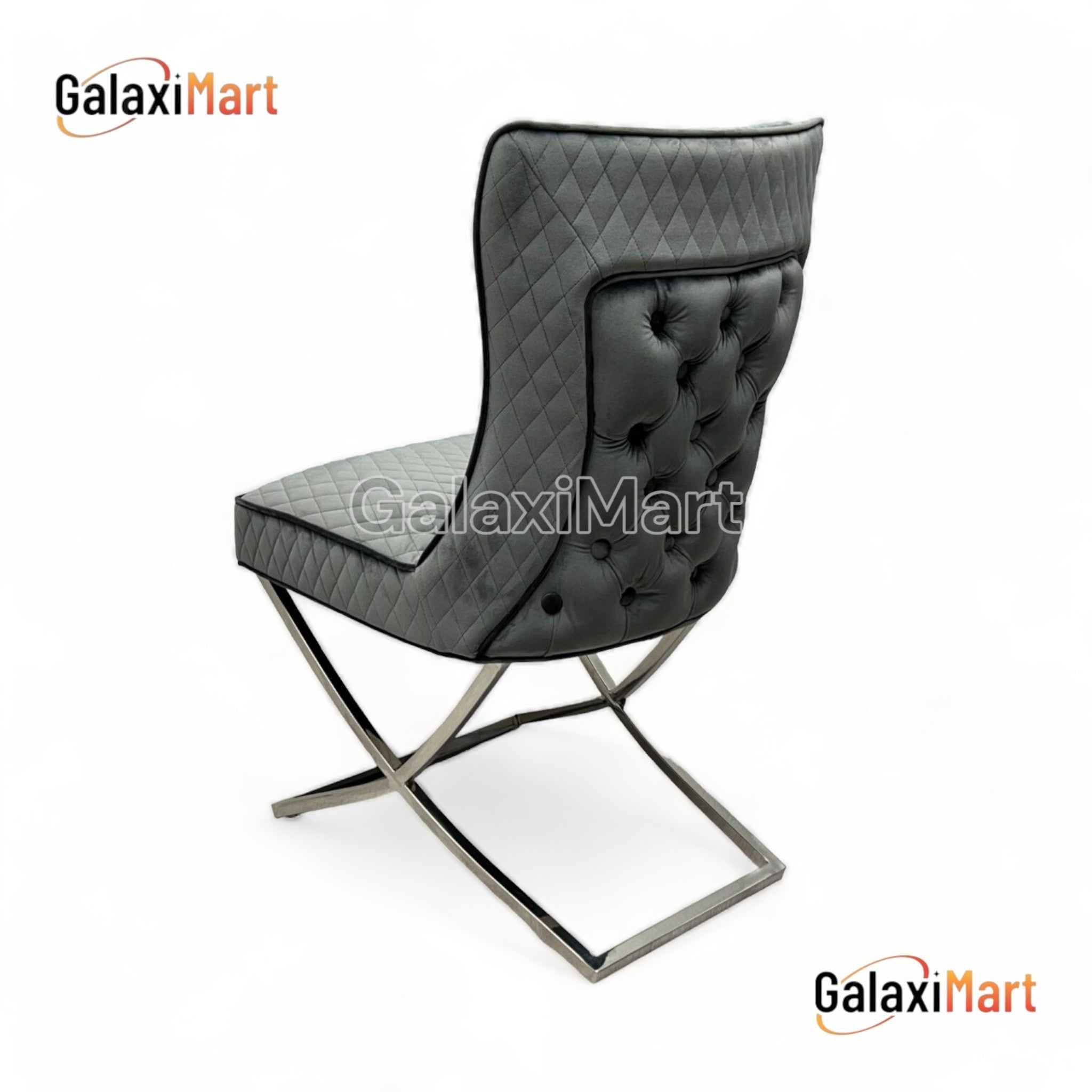 Louis Grey Marble Dining Table 150cm+180cm+200cm + Sandhurst Button Back Plush Mink Velvet Dining Chairs