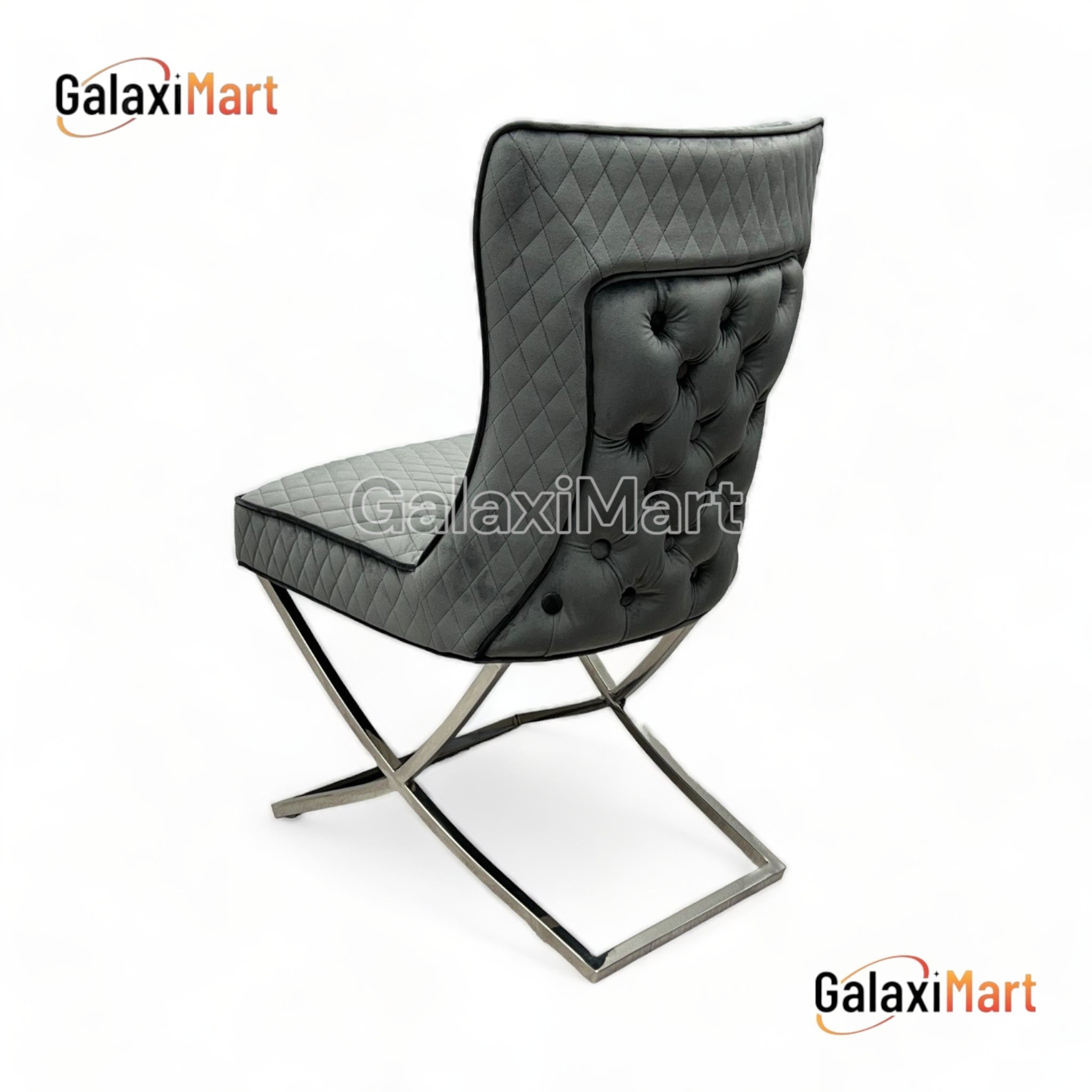Louis Grey Marble Dining Table 150cm+180cm+200cm + Sandhurst Button Back Plush Mink Velvet Dining Chairs