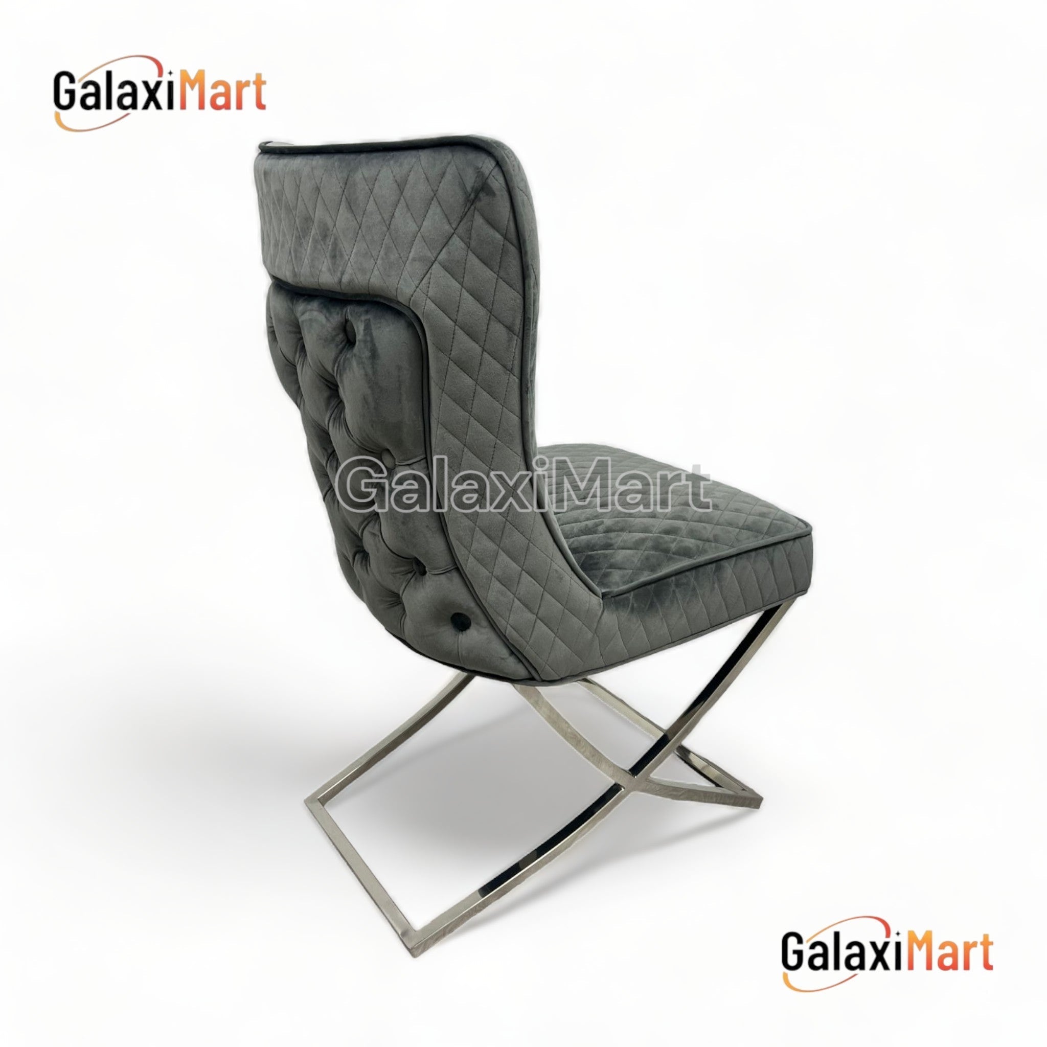Louis Grey Marble Dining Table 150cm+180cm+200cm + Sandhurst Button Back Plush Mink Velvet Dining Chairs
