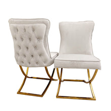 Louis Gold & Black Marble Dining Table With Sandy Button Gold Dining Chairs